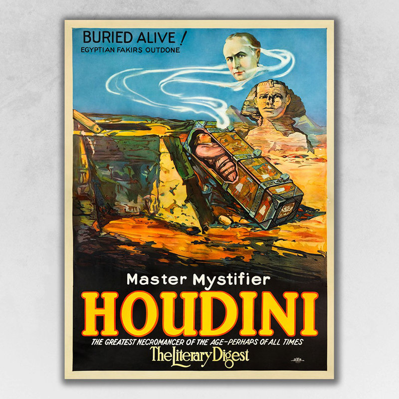 Art mural Houdini, H 11 po x l 8,5 po x P 0,1 po