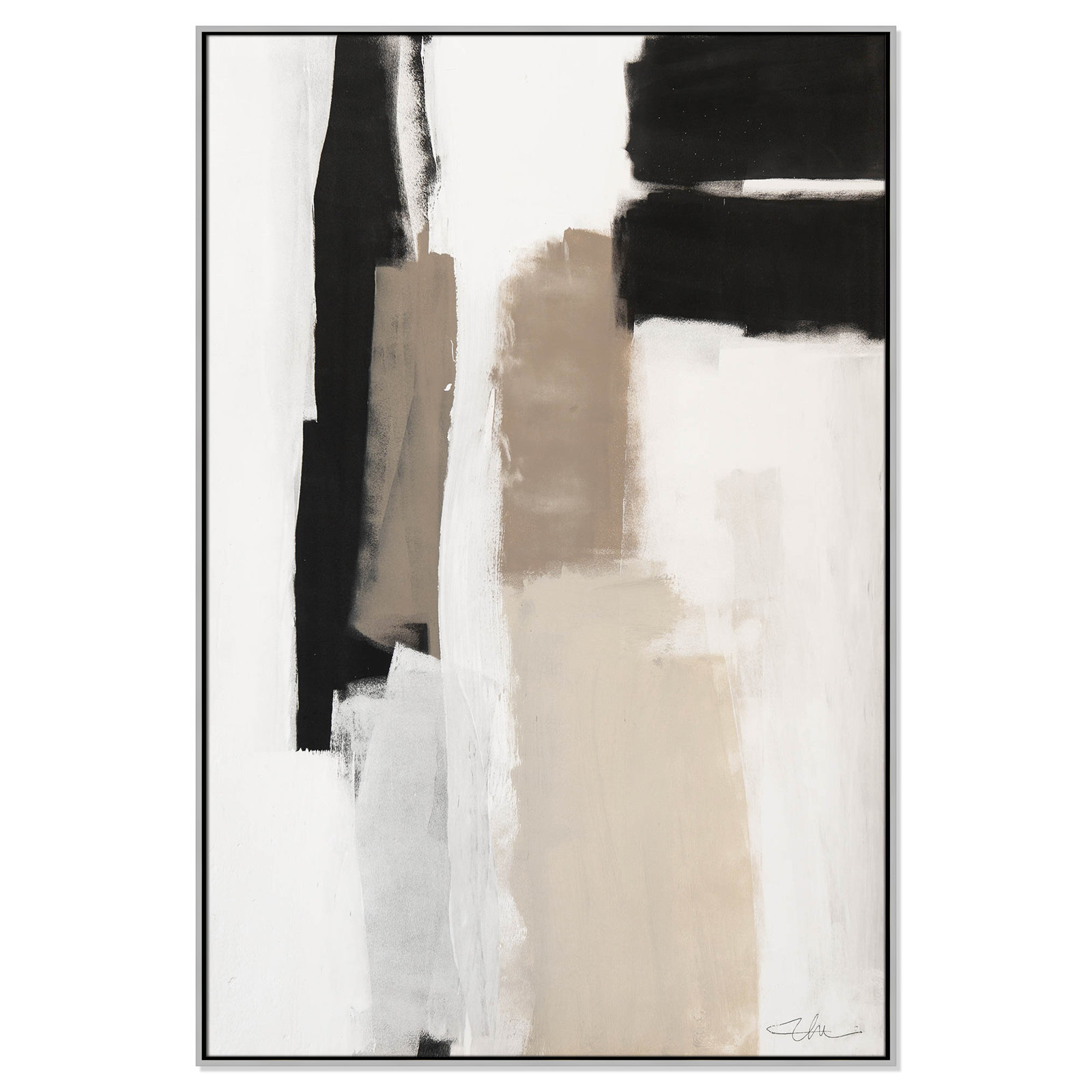 Giverny Earth Scapes II by  Print, No Mat, 61.5" H x 41.5" W x 2" D, Silver Floater Framed