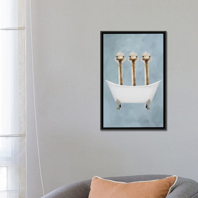 «Ostriches In Bathaign» par Coco de Paris, impression sur toile tendue