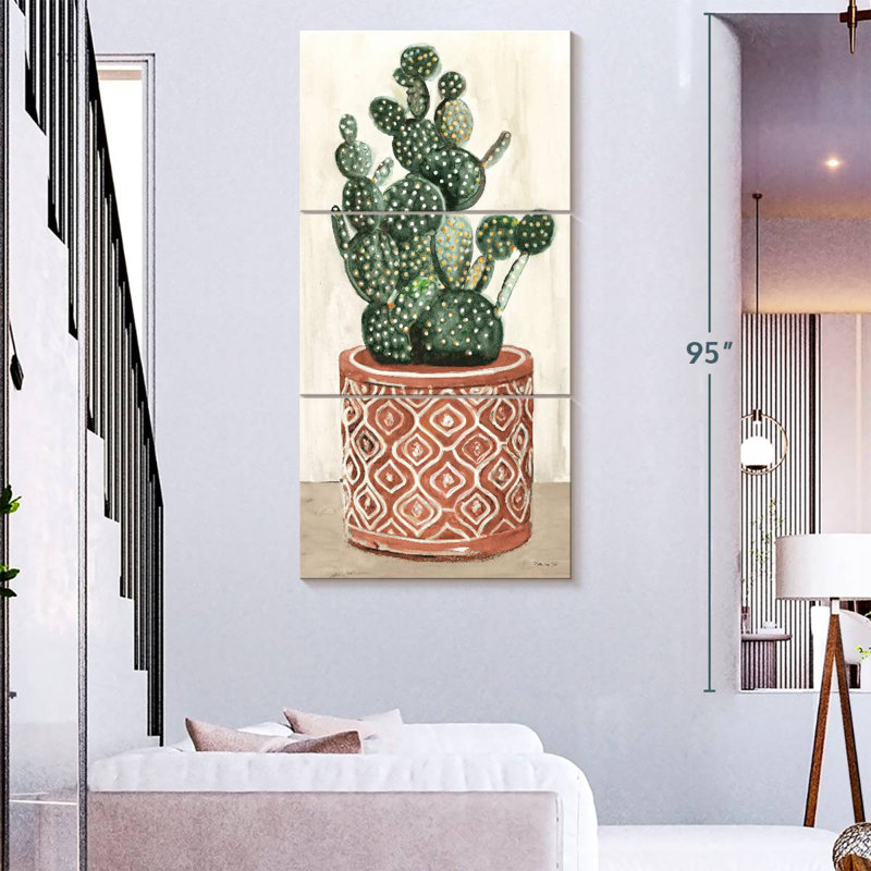 Cactus en pot I, H 27 po x l 12 po