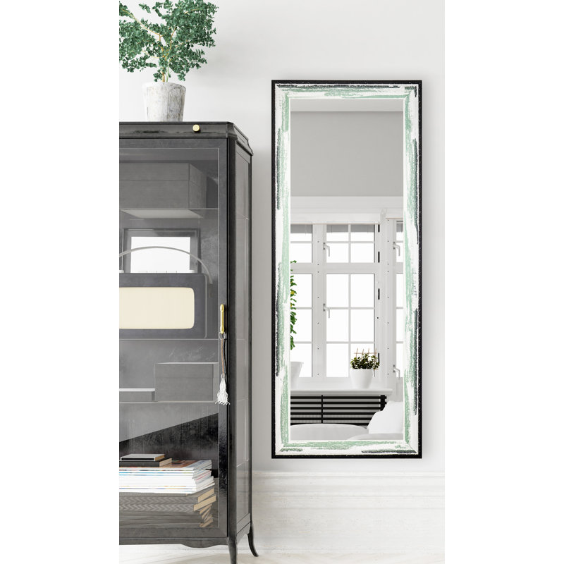 Phifer Solid Wood Flat Mirror, Seafoam, 64" H x 26" W
