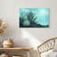 Agave bleue et plantes grasses avec contours dorés et art mural sur toile-133551335