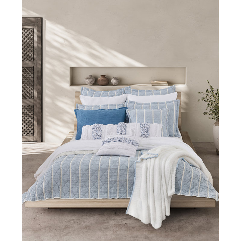 Pacifica Coverlet, Queen Coverlet, Blue