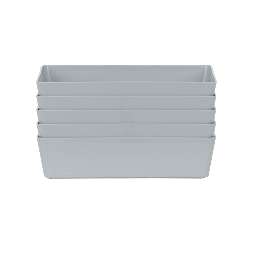 Wham 4.01 Studio Basket Rectangular Pack of 5 Cool Grey