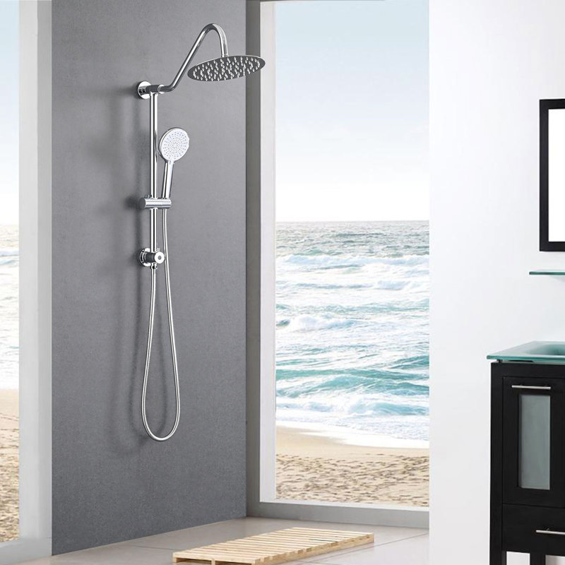 Pomme de douche à pluie 10 po avec douchette - Premium, Chrome poli