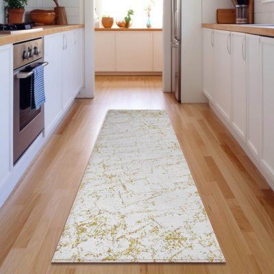 Premium Machine Washable Cerrito AMF606 Gold Rug