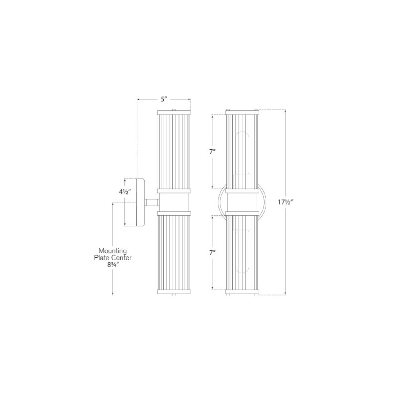 Ralph Lauren Allen 2 - Light Armed Sconce, Polished Nickel