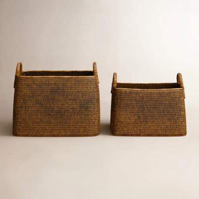 Handwoven Rattan Storage Basket Set