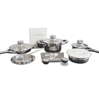 BergHOFF TFK 15 Piece 18/10 Stainless Steel Cookware Set