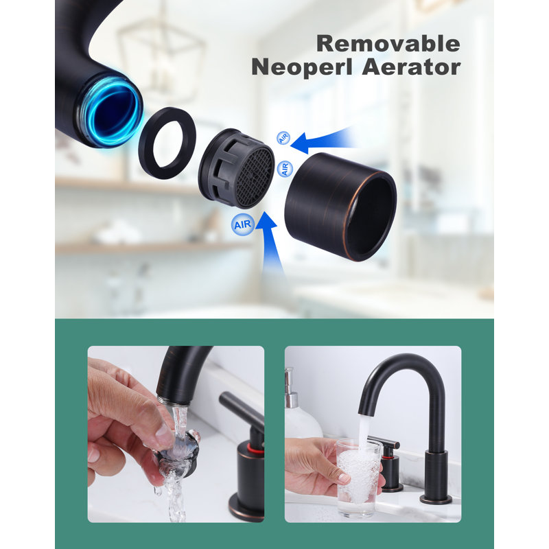 Oil Rubbed Bronze Double Handle Widespread Bathroom Faucet