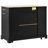 Fluted Kitchen Island with Trash Can Storage Cabinet, Power Outlet, Internal Storage Rack, Rolling Kitchen Islands on 5 Wheels with 3 Drawer, 3 Open Side Racks for 10 Gallon Garbage Bin-797836662