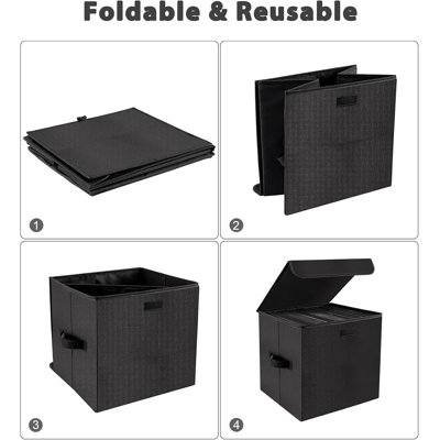 Boîte de rangement en vinyle pour caisse à disques 12 pouces pouvant contenir jusqu'à 90 disques