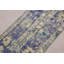 Tapis turc noué à la main en bleu avec motif floral pour un look rétro dans votre salon