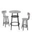 3 Pieces Round Bar Table Set With Backrest And Partition, Perfect For Small Spaces And Modern Kitchens, Includes 2 Stools, Dining Table Set-1125112639