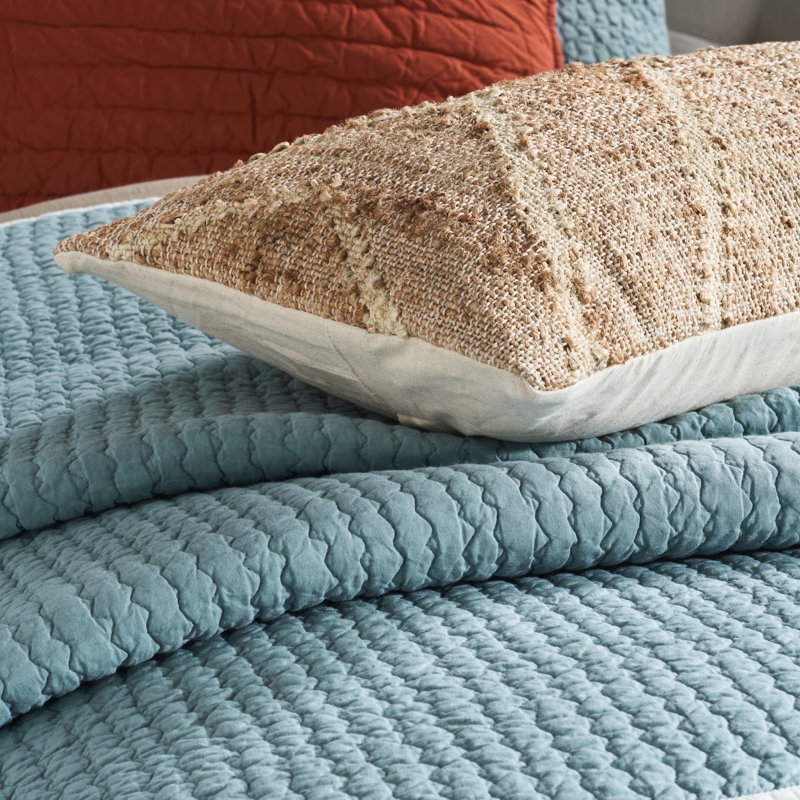 Jade Quilt, Twin Quilt, Ivory/Mineral