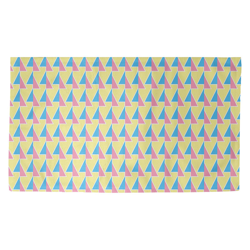 Tapis à motif de flèches décalées jaune / rose, Rectangle de 2 pi x 3 pi