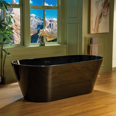 67" x 32" Freestanding Soaking Acrylic Bathtub