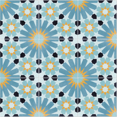 Carreau de mur et de sol à motif ciment 8 po x 8 po Tangier