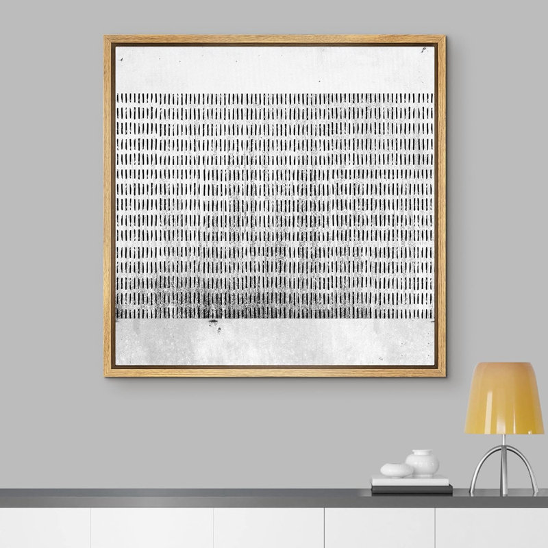 «Black & Grey Pastel Stripe Collage Abstract Shape Neutral Modern Art Decor Contemporary Minimal», reproduction d'art sur toile