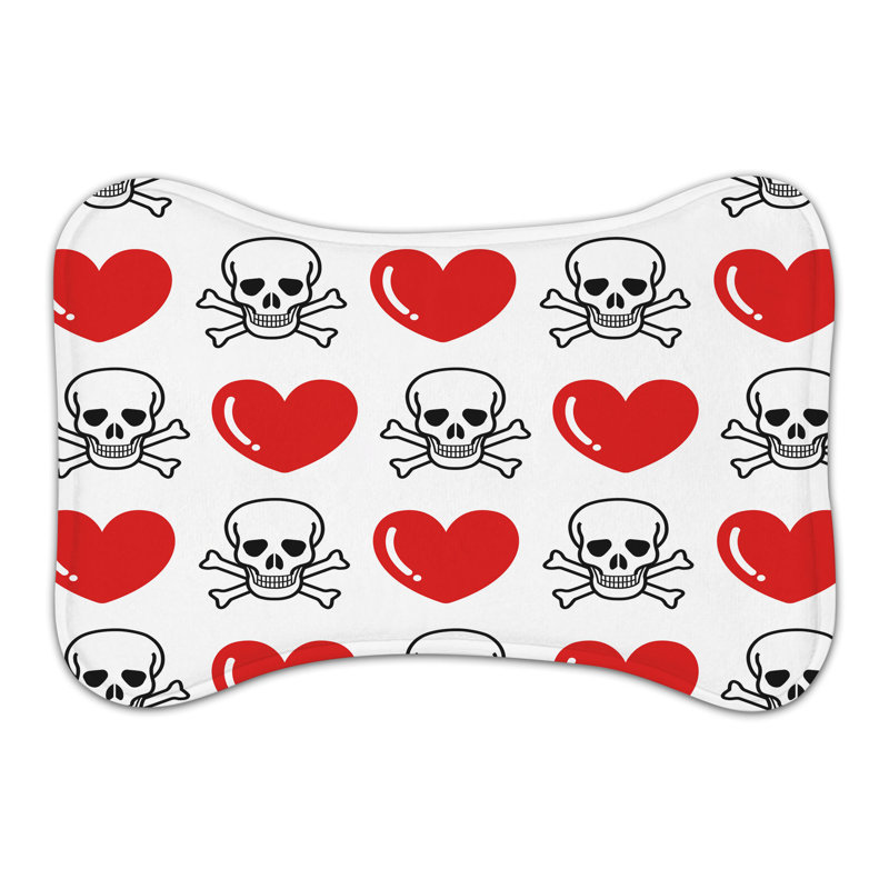 Eerie Heartbeat - 1 Piece Bone Shape Feeding Mat, XL (18")