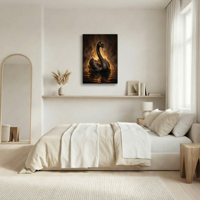 Cygne noir, reproduction d'art sur toile, ensemble de 1