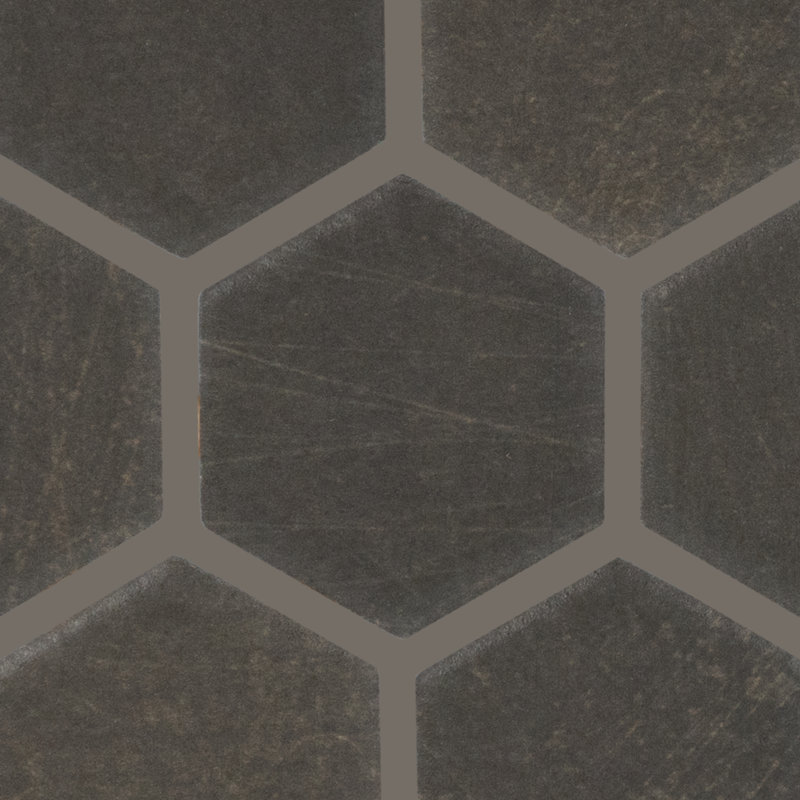 Itona 1-1/2" x 1-1/2" Ceramic Hexagon Mosaic (12 PC per Carton) (9.72 SQFT per Carton), Charcoal