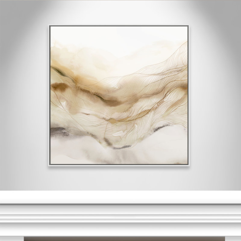 «Line Haze I» par Isabelle Z, H 41,5 po x l 41,5 po, Blanc