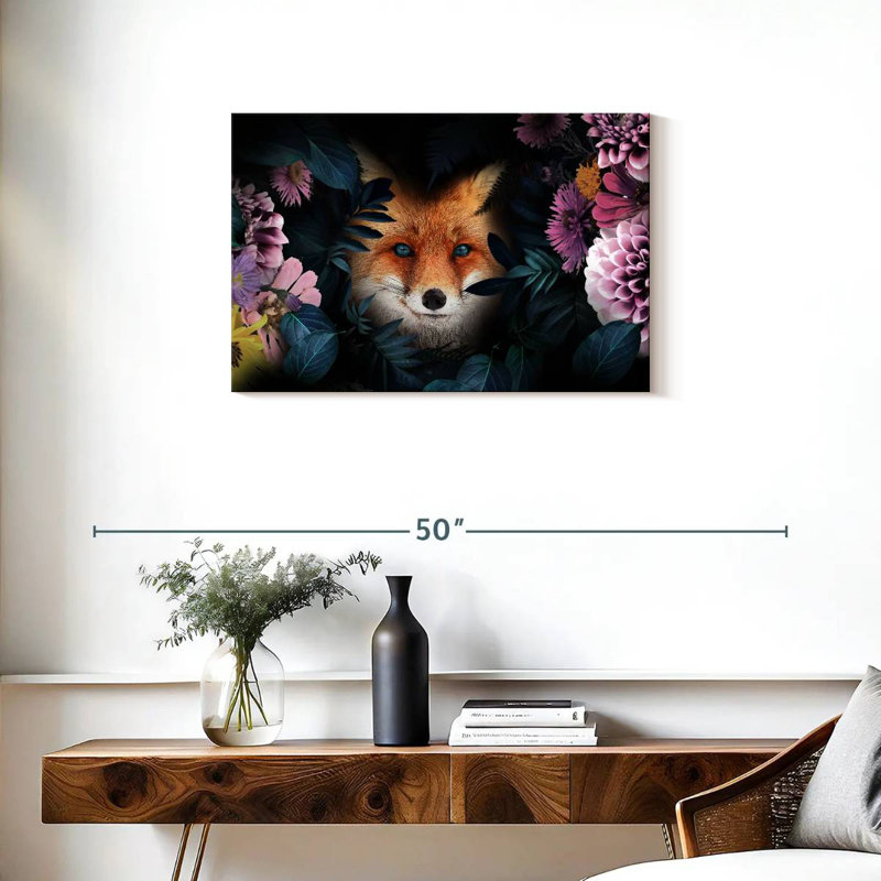 Brampt Floral Red Fox, 20" H x 30" W