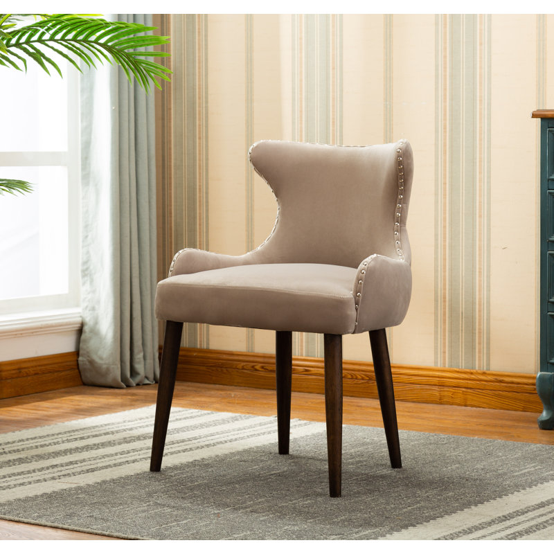 Chaise d'appoint Aubriella, Microfibre/microsuède beige
