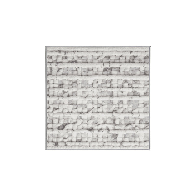 Machine Washable Gray Area Rug, Square 5'
