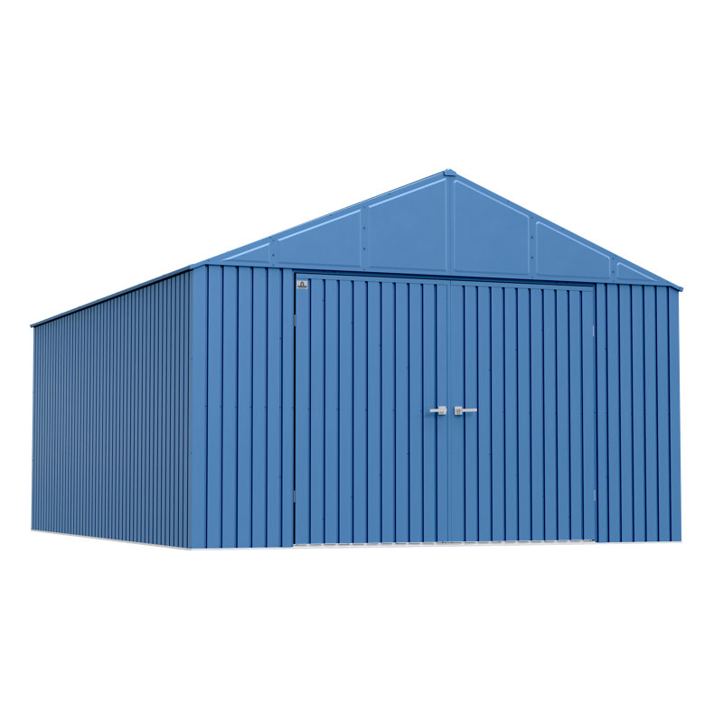 Elite 12' x 16' Blue Grey Steel Storage Shed