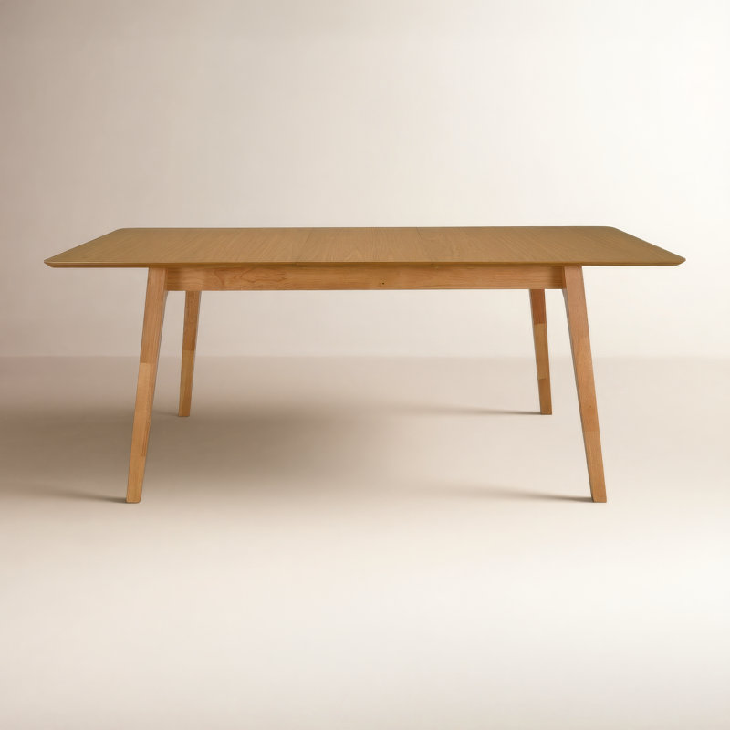 Doge Indoor Walnut and Wood Extendable Dining Table, Natural