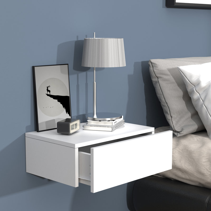 Satender Manufactured Wood Bedside Table, 15cm H x 45cm W x 30cm D, White
