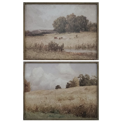 Grass Valley Landscape Framed Wall Art - Set of 2