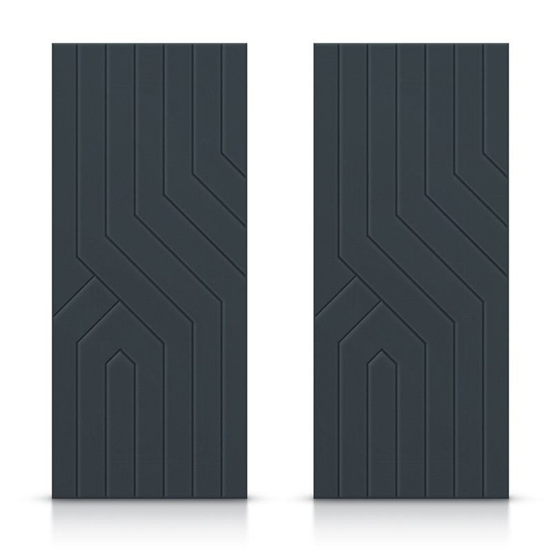 Portes de placard coulissantes en bois manufacturé à panneaux, Gris anthracite, 72 po x 80 po
