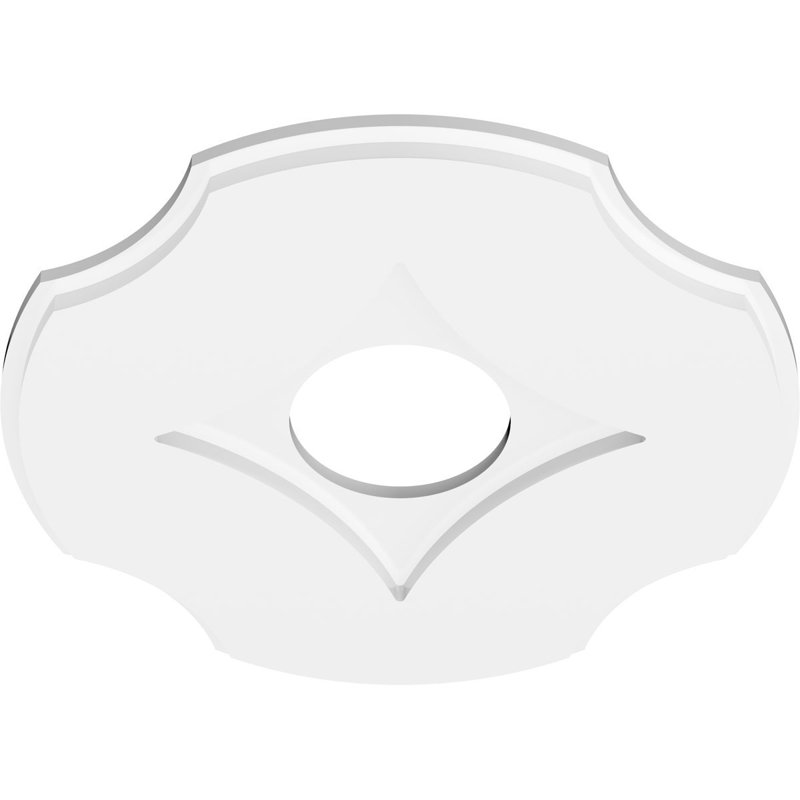18"OD x 5"ID x 6 1/4"C x 1"P Percival Architectural Grade PVC Contemporary Ceiling Medallion, 1" H x 18" W x 18" D
