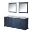 Ensemble de meuble-lavabo double 80 po X P 22 po D, plateau en marbre de Carrare et Miroirs