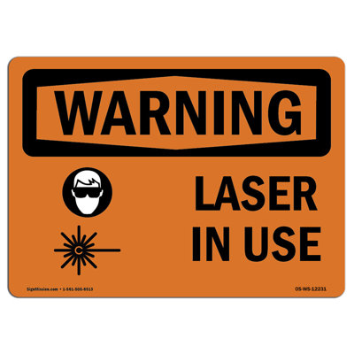 Panneau d'avertissement Osha - laser utilisé avec le symbole