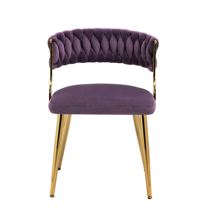 Ginko Tufted Velvet Dining Chair, Purple, 4