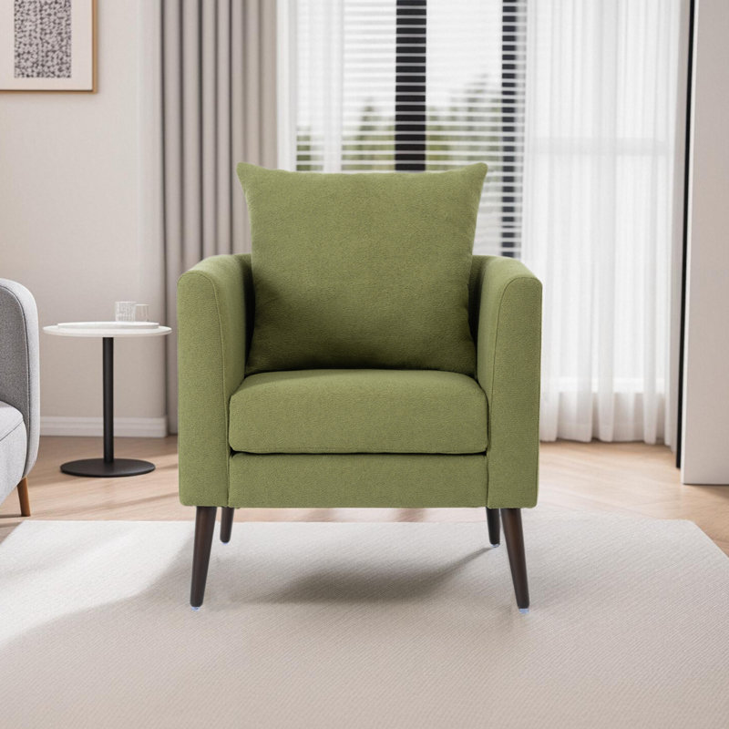 Fauteuil demi-tonneau de 29,55 po Meribeth, Imitation fourrure verte