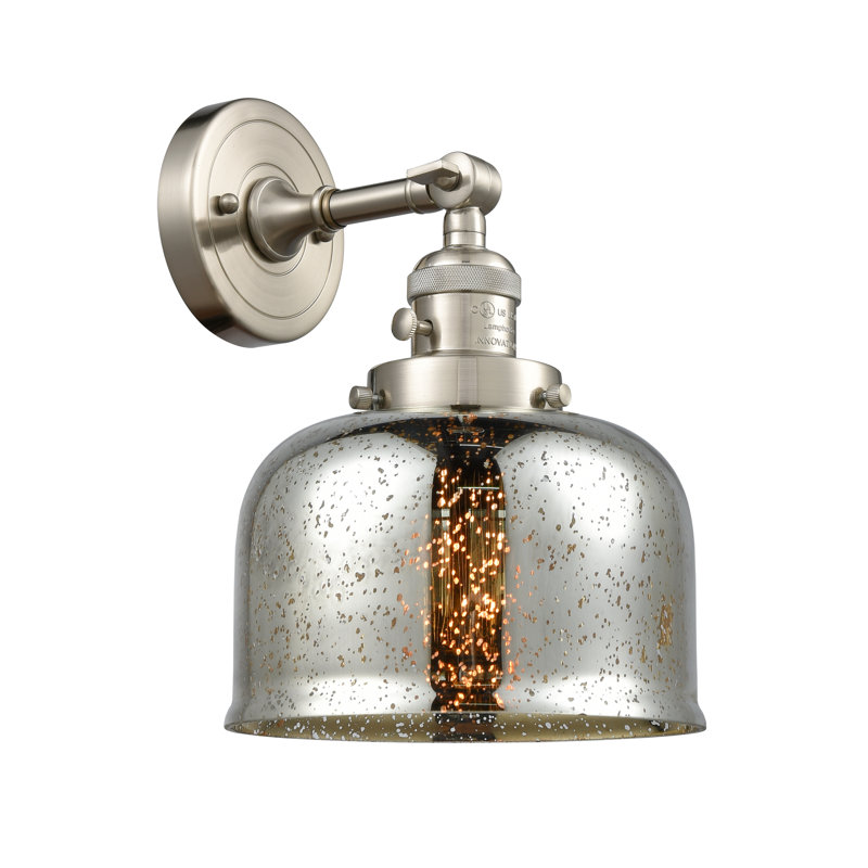 Applique murale 1 lumière 5 po Bell, Ampoule à DEL rétro de 3,5 W, Argent mercuré, Nickel satiné brossé