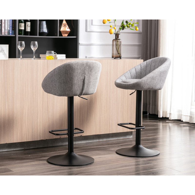 Tabouret de bar pivotant à hauteur réglable, Gris