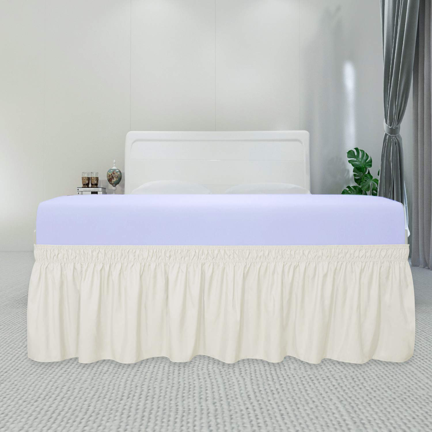 XIXIXIANGRONGAA Wrap Around Ruffled Bed Skirt With Adjustable Elastic ...