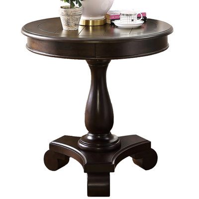 Finish Side Table - 26" Round, & Elegant Classic Wood In X 26.5", Graceful