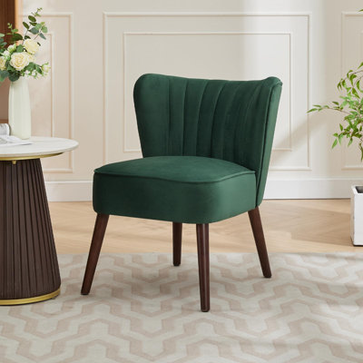 Chaise d'appoint moderne en velours, chaise de salon rembourrée