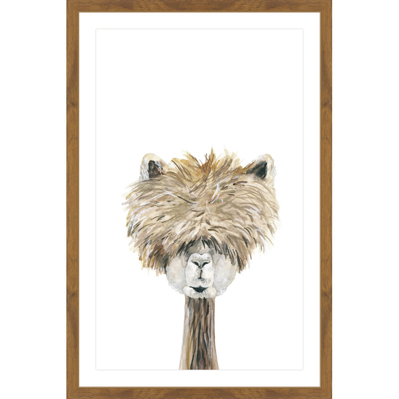 Bushy Haired Llama - Print, White Matte, 91cm H x 61cm W
