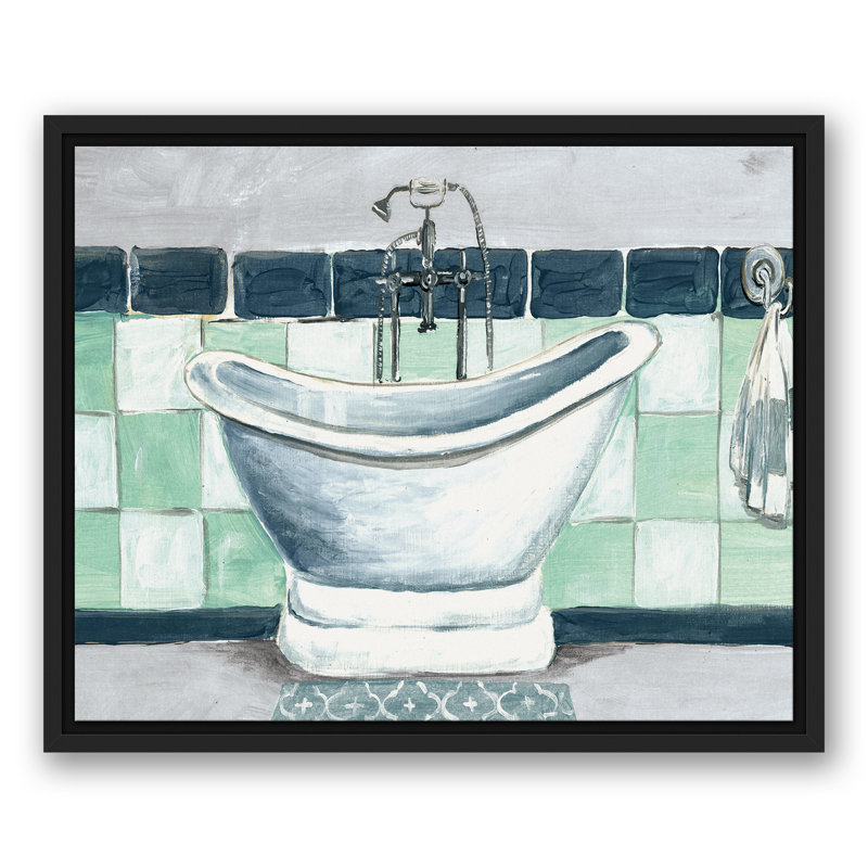 «Green and Blue Bathaign», reproduction d'art sur toile, H 17,75 po x l 21,75 po x P 1,75 po