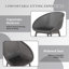 Ensemble de 2 chaises longues modernes - plastique PP intérieur / extérieur toutes saisons, léger pour patio, plage, salon (gris chaud)-129873785