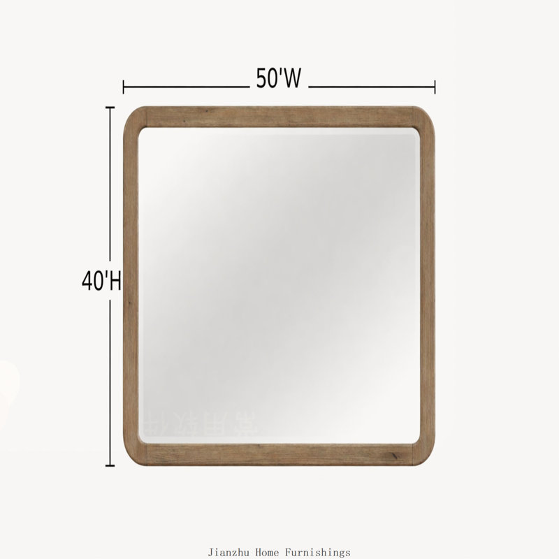 English Knotty Oak Inspired Landscape Mirror