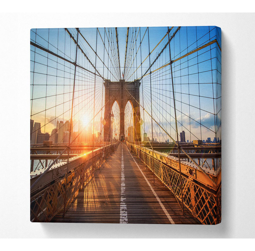 Aguallo Sonnenuntergang über der Brooklyn Bridge - Kunstdrucke auf Leinwand